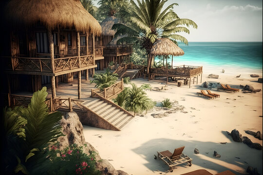 Tropical Beach Vacation Resort, Exotic Travel Destination