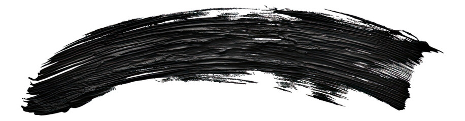 Black mascara texture, brush stroke isolated.