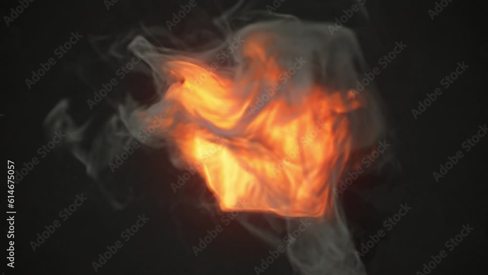 Aufkleber Dancing flames, enchanting and mystical. 3d rendering loop animation 4K