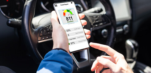 report credit score banking borrowing application risk form document loan business market policy deployment data check workplace concept - stock image