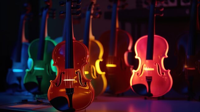 violin and music notes HD 8K wallpaper Stock Photographic Image