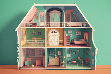 Interactive Dollhouse Illustration