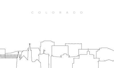 Outline Colorado Springs skyline. Trendy template with Colorado Springs buildings and landmarks in line style. Stock vector design.