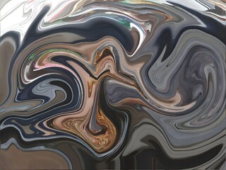 brown, black  and gray mixed color paint, make a texture, spread in water for abstract backgrounds, banners, wallpapers and template