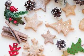 Sweet Christmas dessert: homemade ginger cookies