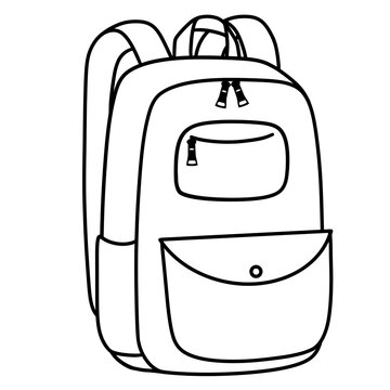 recommend clip art: School backpack black doodle.