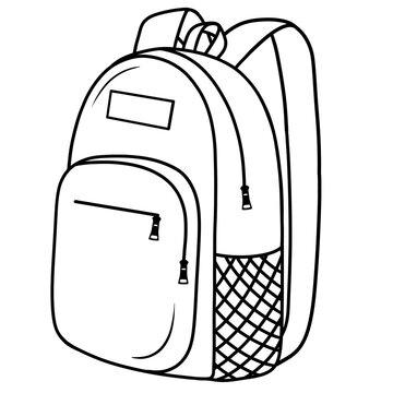 recommend clip art: School backpack black doodle.