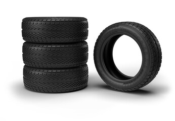 car tire isolated on white background © Marcos
