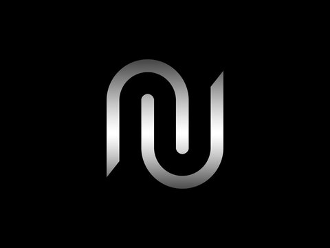Elegant Letter NU Logo design template, Universal premium letter logo vector