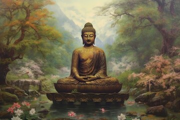 buddha in meditation, generative ai