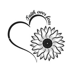 Christian floral art for print or use as poster, card, tattoo or T Shirt