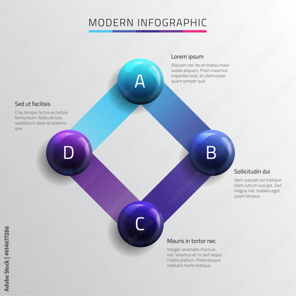 Poster infographic design template with 4 options or steps. vector illustration. can be used for process, p