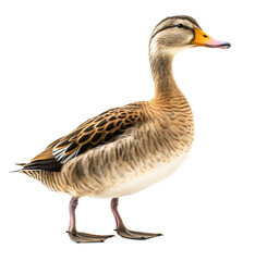 Duck isolated on the transparent background PNG. AI generative.