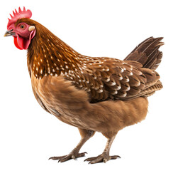 Hen isolated on the transparent background PNG. AI generative.