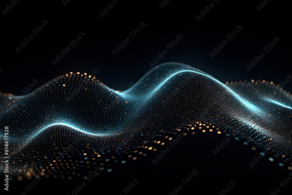Wall mural abstract wave of particles.generative ai
