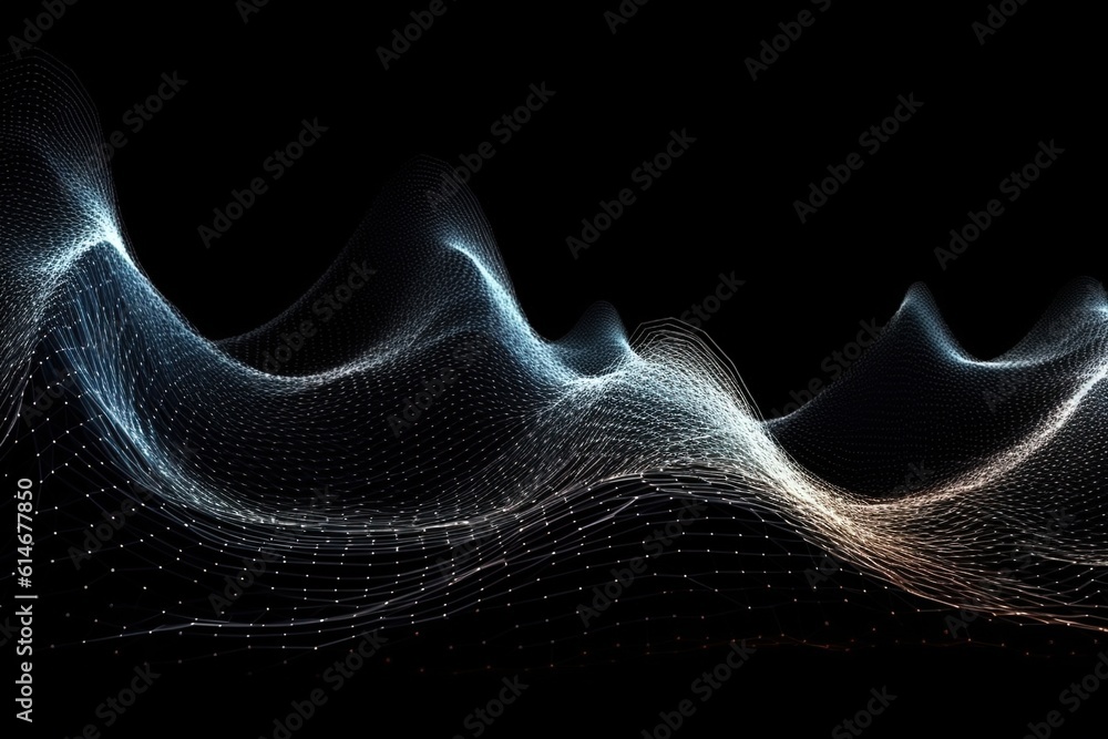 Wall mural abstract wave of particles.generative ai