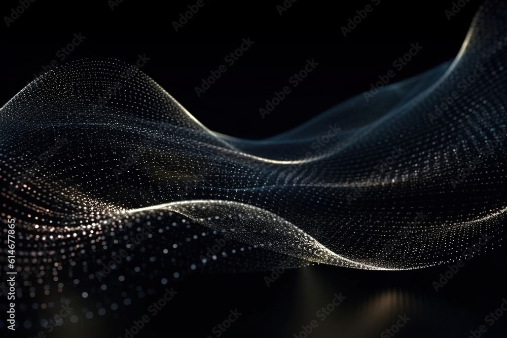 Wall mural abstract wave of particles.generative ai