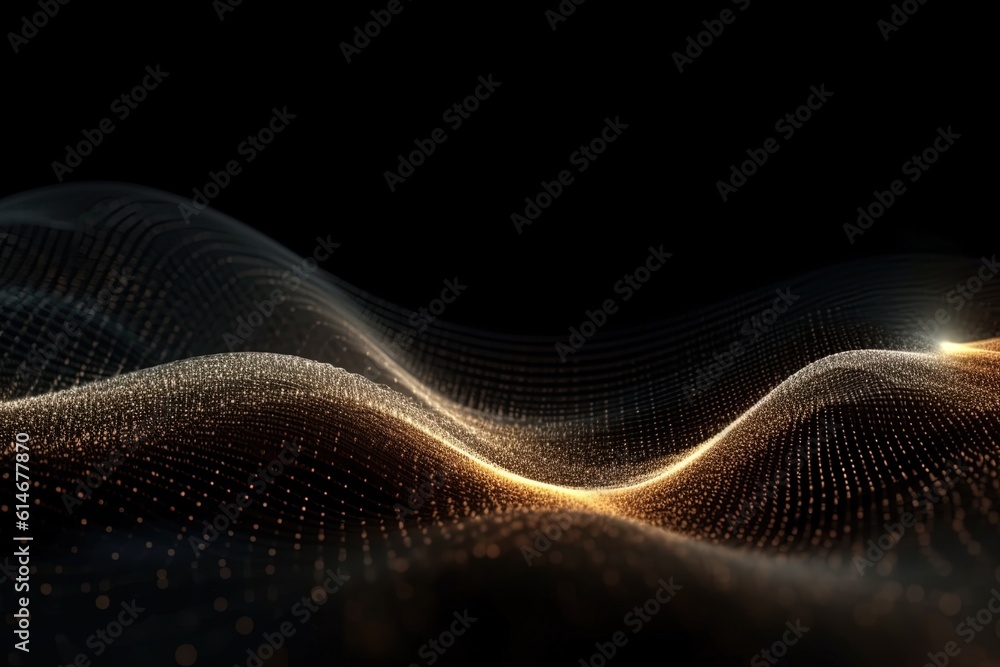 Wall mural abstract wave of particles.generative ai