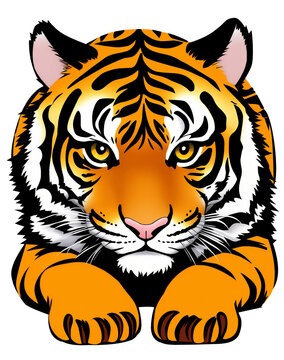 A illustrate portraying tiger, Generative AI