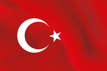 Turkey country national flag in the wind illustration image

