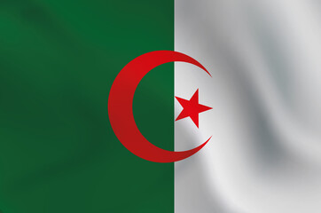 Algeria country national flag in the wind illustration image