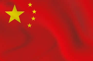 China country national flag in the wind illustration image