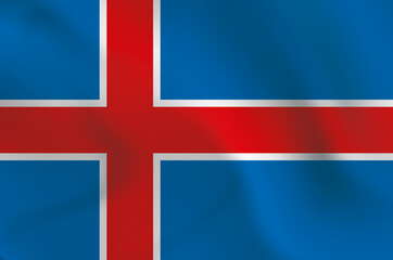 Fototapeta premium Iceland country national flag in the wind illustration image