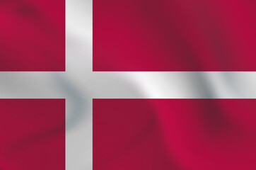 Obraz premium Denmark country national flag in the wind illustration image