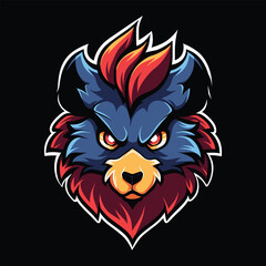 Fototapeta na wymiar Bear Head Mascot Logo for Esport. Bear T-shirt Design. Isolated on Black Background