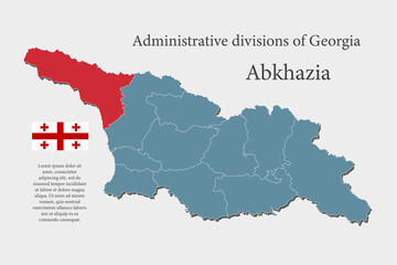 Fototapeta premium Vector map Georgia, region Abkhazia