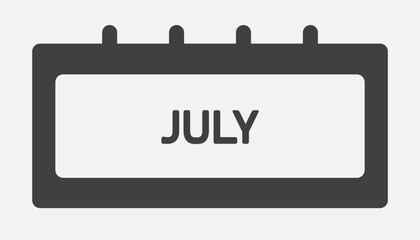 Vector template icon page calendar, month July
