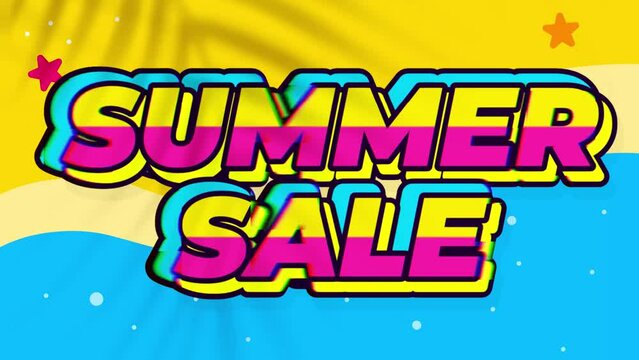 Summer sale sign animation for marketing promotion