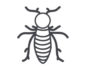 Insect isolated on white background, doodle vector illustration