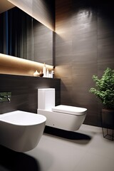 Fototapeta na wymiar Modern bathroom interior. Generative AI