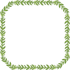 Square Emerald Shape leaves frame green leaf wreath frame picture vector photo frame floral border decoration botanical branches elements winner award congratulations wedding anniversary new year new