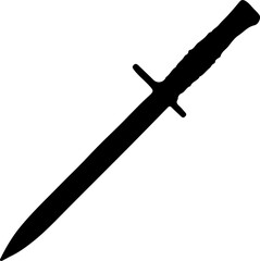 Black-and-white bayonet sword