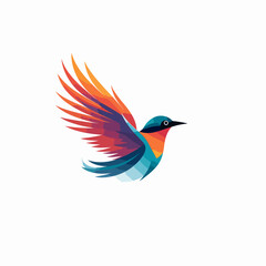 Colorful bird logo in minimalism
