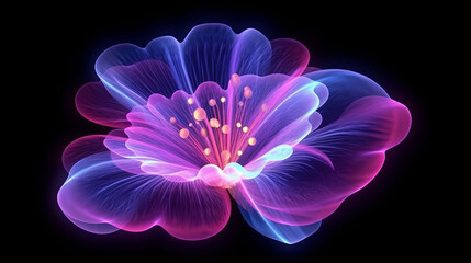 Obraz premium Illustration of a purple flower with a dark background