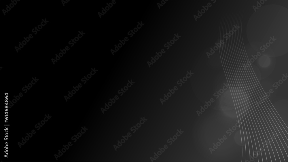 Poster black and white dark bokeh background with gradient lines