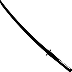 Black and white Japanese style sword