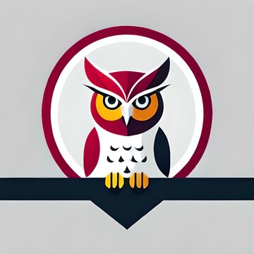 Simple owl logo. (AI-generated fictional illustration)