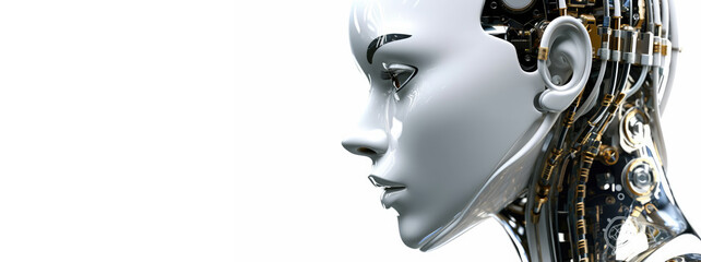 Female robotic cyborg. Generative AI