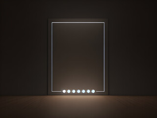 Empty studio room with lights. generative ai