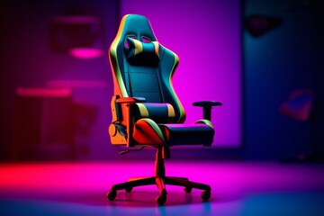 Colorful gamer character with gaming theme, Generative AI
