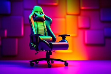 Colorful gamer character with gaming theme, Generative AI
