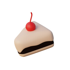 3D Black Forest Cake Illustration