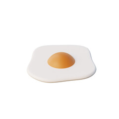 3D Fried Egg Illustration