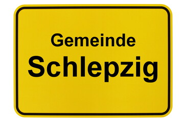 Illustration eines Ortsschildes der Gemeinde Schlepzig in Brandenburg