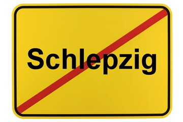 Illustration eines Ortsschildes der Gemeinde Schlepzig in Brandenburg