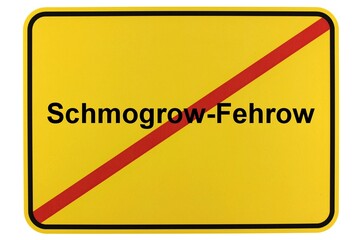 Illustration eines Ortsschildes der Gemeinde Schmogrow-Fehrow in Brandenburg